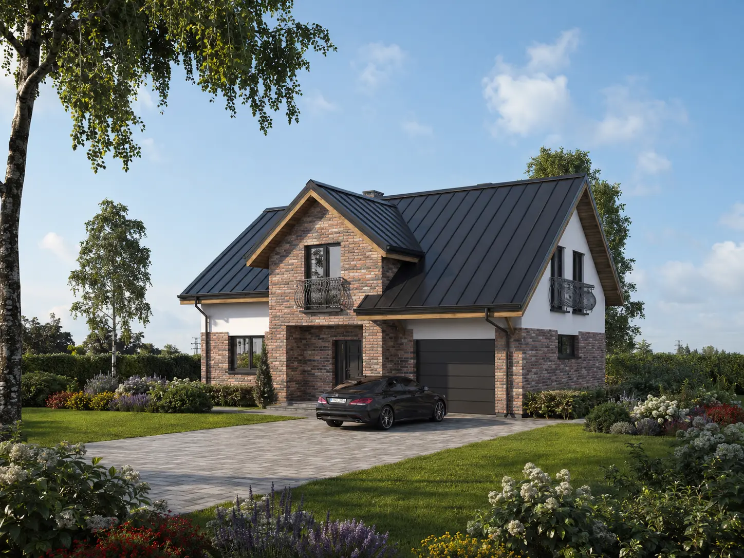 House Plan: 1673 ft², 1.5 Stories, 3 Beds, Home Office, 2 Baths, Open Floor Plan, 1-Car Garage