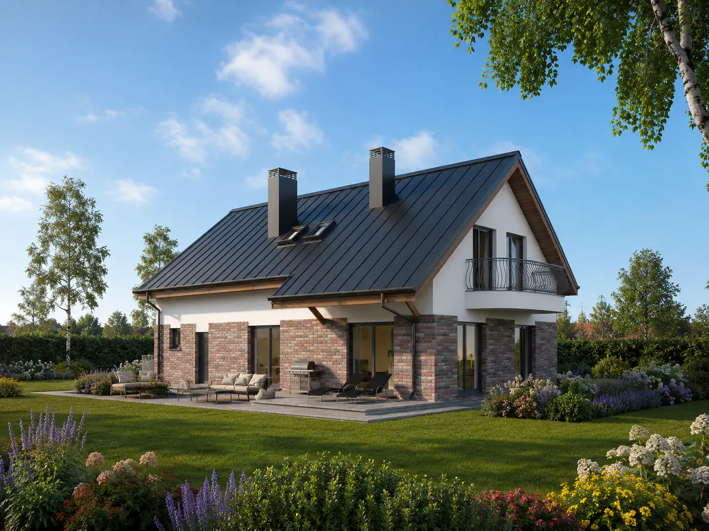 House Plan: 1673 ft², 1.5 Stories, 3 Beds, Home Office, 2 Baths, Open Floor Plan, 1-Car Garage