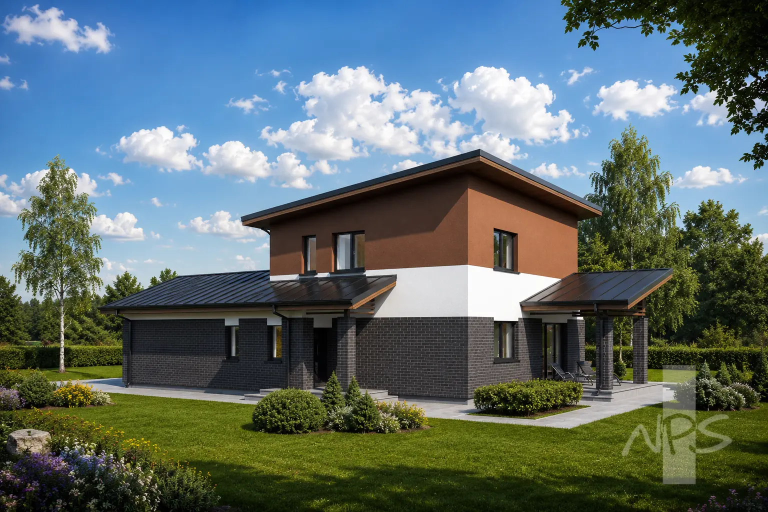House Plan: 1509 ft², 2 Stories, 3 Beds, Home Office, 2 Baths, Open Floor Plan, 1-Car Garage