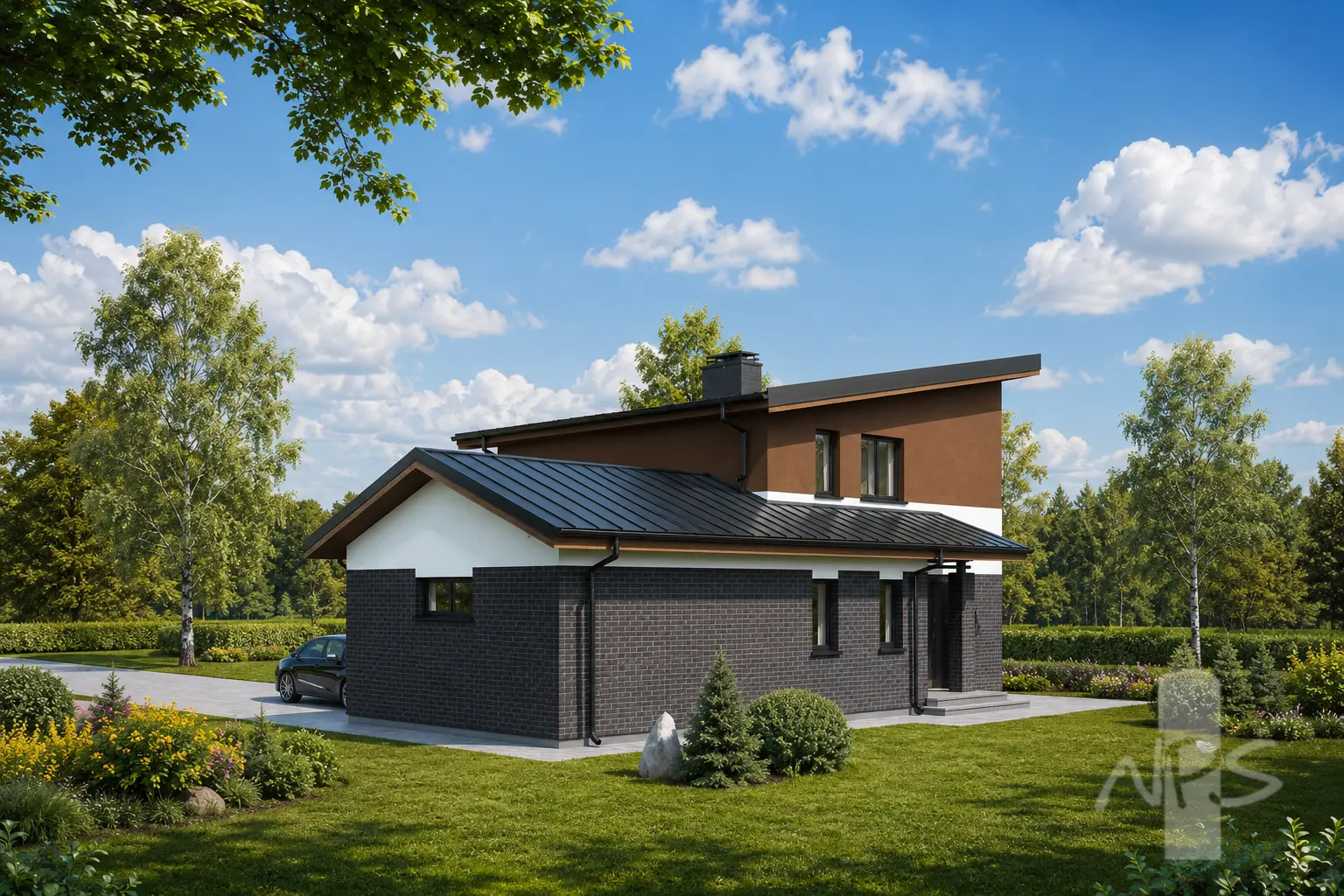 House Plan: 1509 ft², 2 Stories, 3 Beds, Home Office, 2 Baths, Open Floor Plan, 1-Car Garage