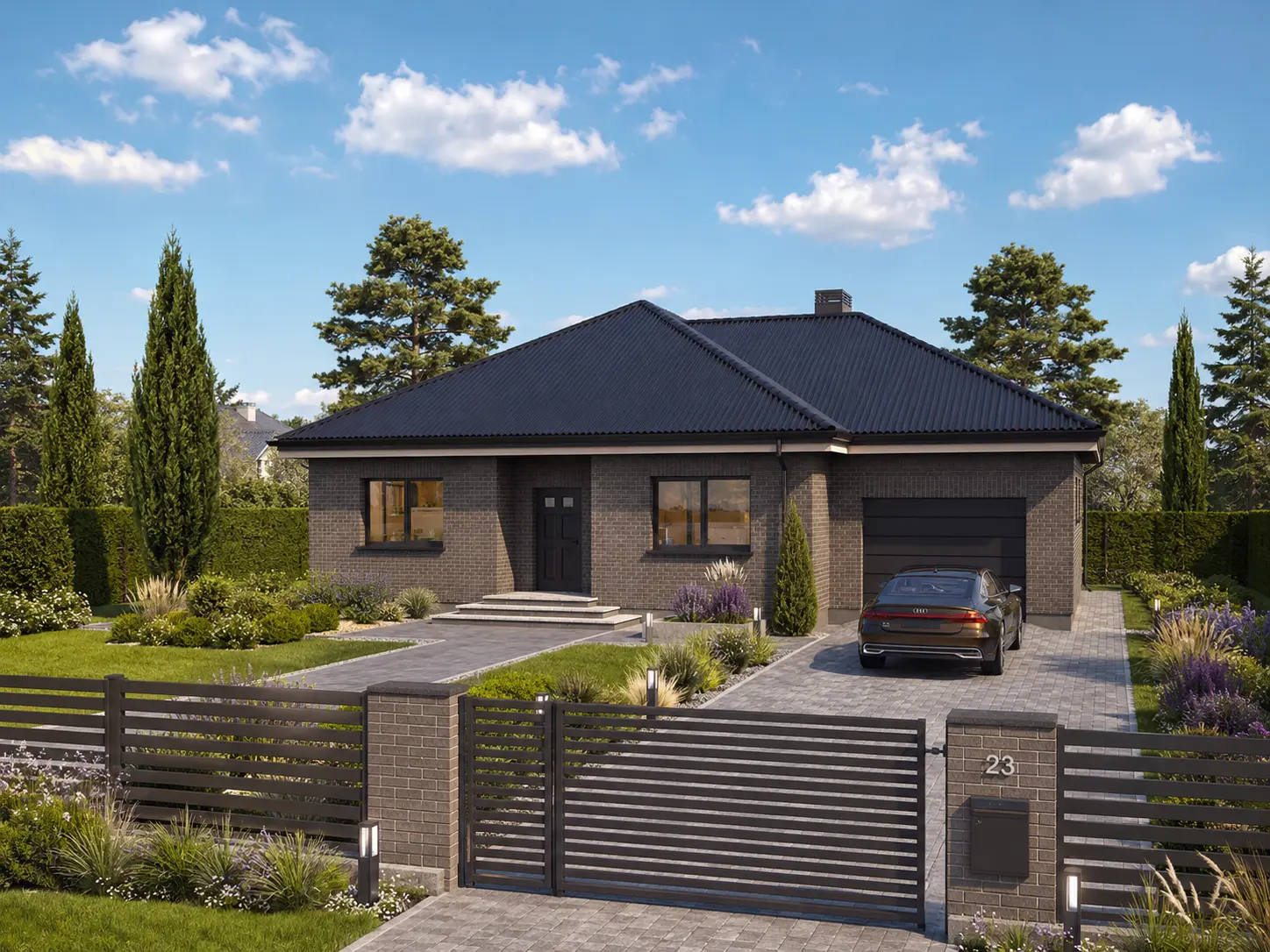House Plan: 1163 ft², 1 Story, 3 Beds, 1 Baths, 1-Car Garage