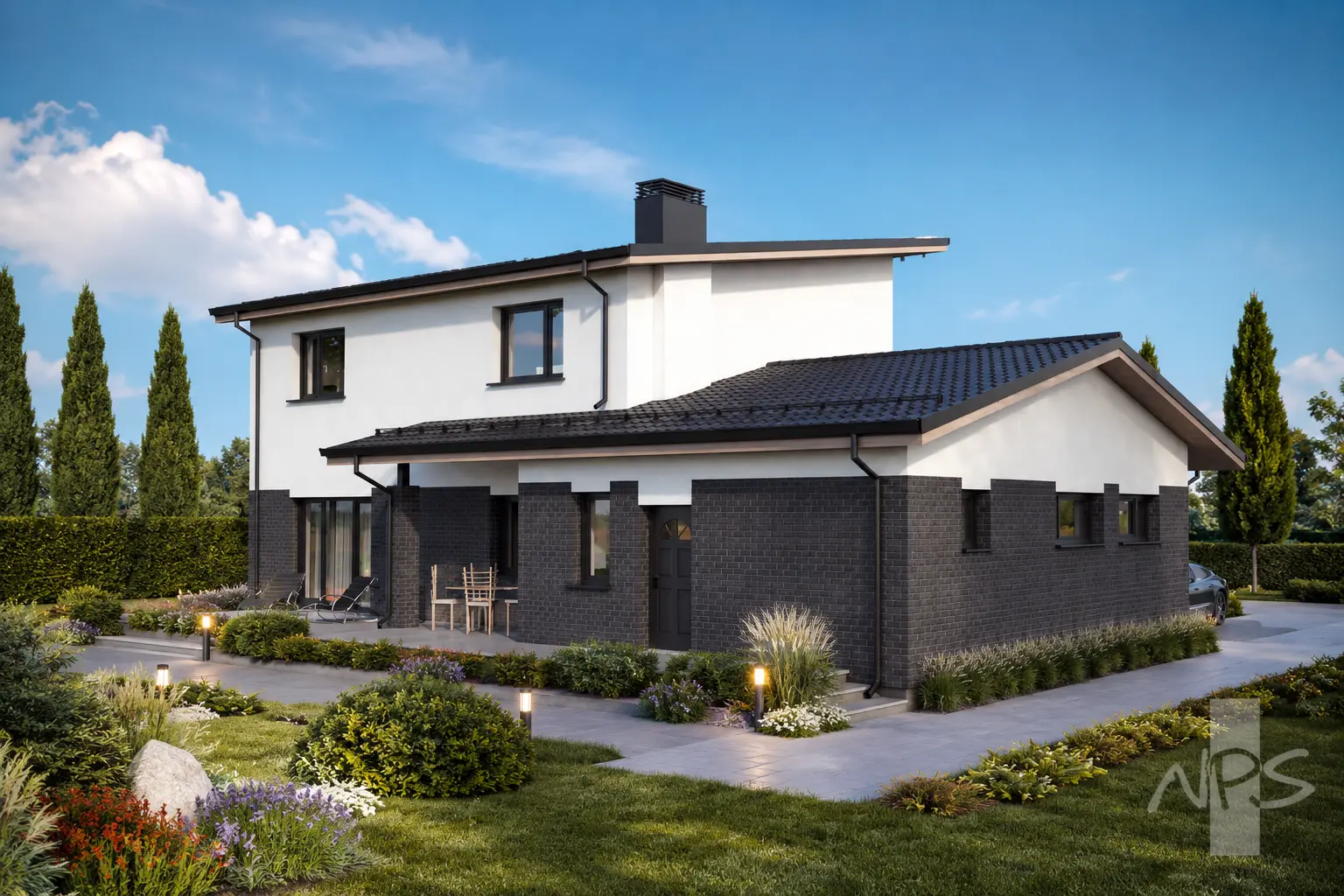 House Plan: 1584 ft², 2 Stories, 3 Beds, Home Office, 2 Baths, Open Floor Plan, 2-Car Garage