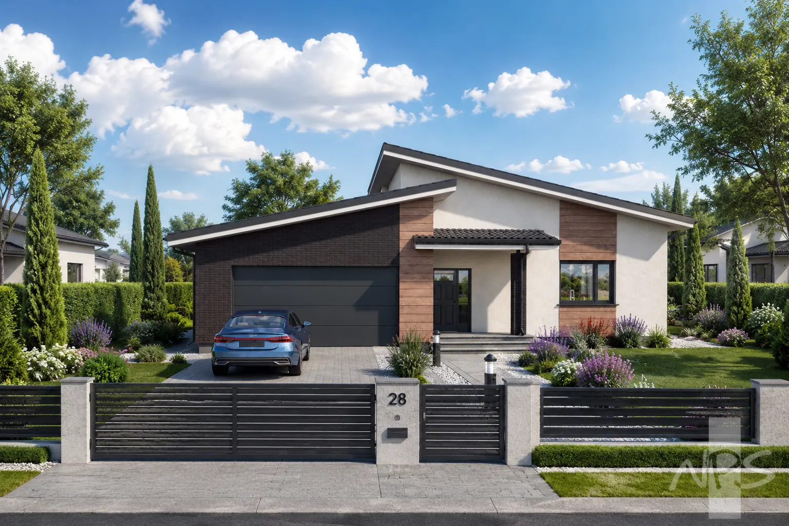 House Plan: 1345 ft², 1 Story, 3 Beds, 1 Baths, Open Floor Plan, 2-Car Garage