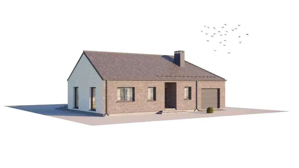 House Plan: 1547 ft², 1 Story, 3 Beds, 1 Baths, Open Floor Plan, 1-Car Garage