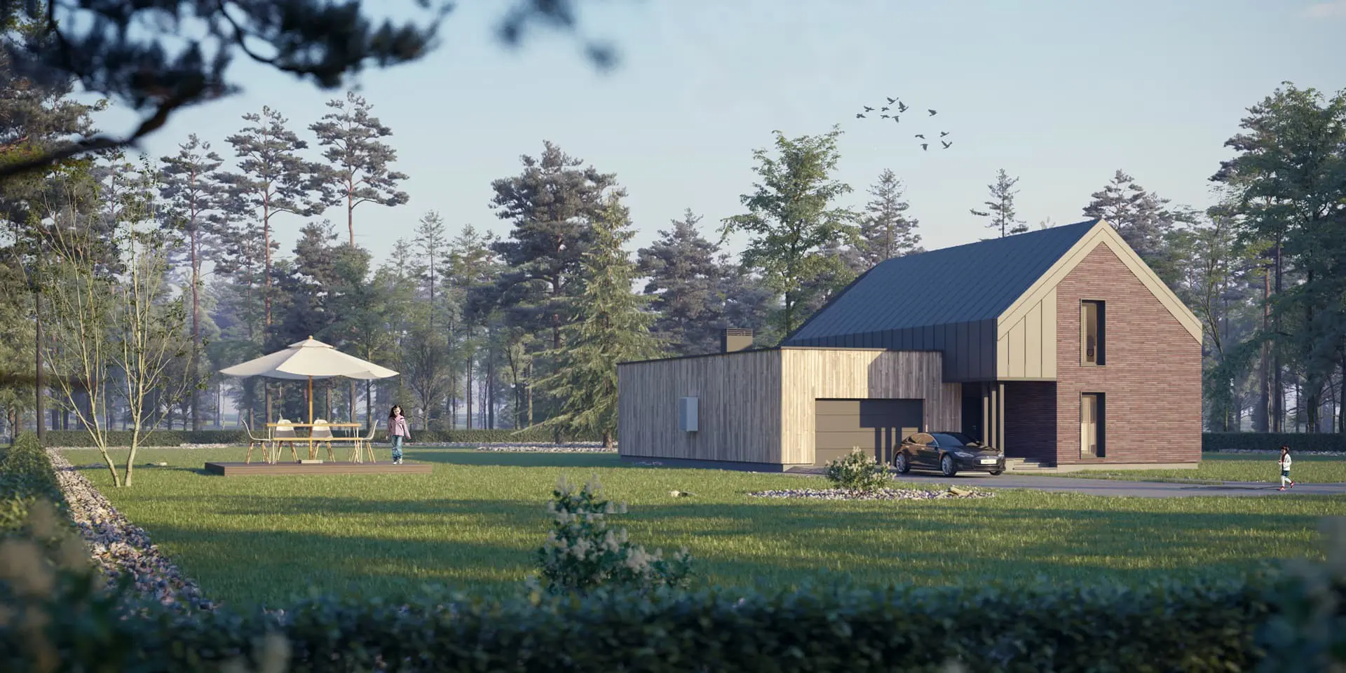 House Plan: 2875 ft², 1.5 Stories, 3 Beds, 3 Baths, Open Floor Plan, 2-Car Garage