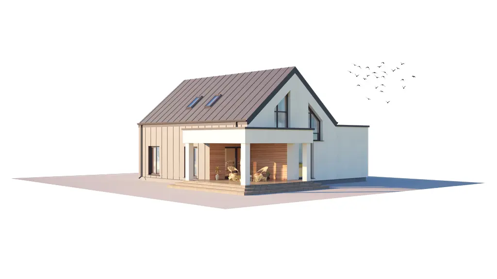 House Plan: 1617 ft², 1.5 Stories, 3 Beds, Home Office, 2 Baths, Open Floor Plan, 1-Car Garage