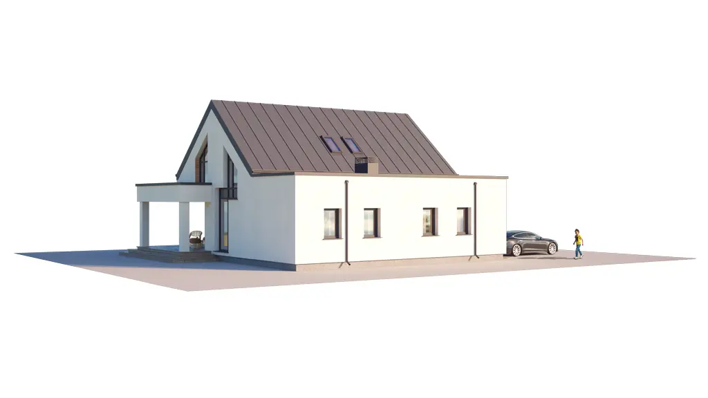 House Plan: 1617 ft², 1.5 Stories, 3 Beds, Home Office, 2 Baths, Open Floor Plan, 1-Car Garage