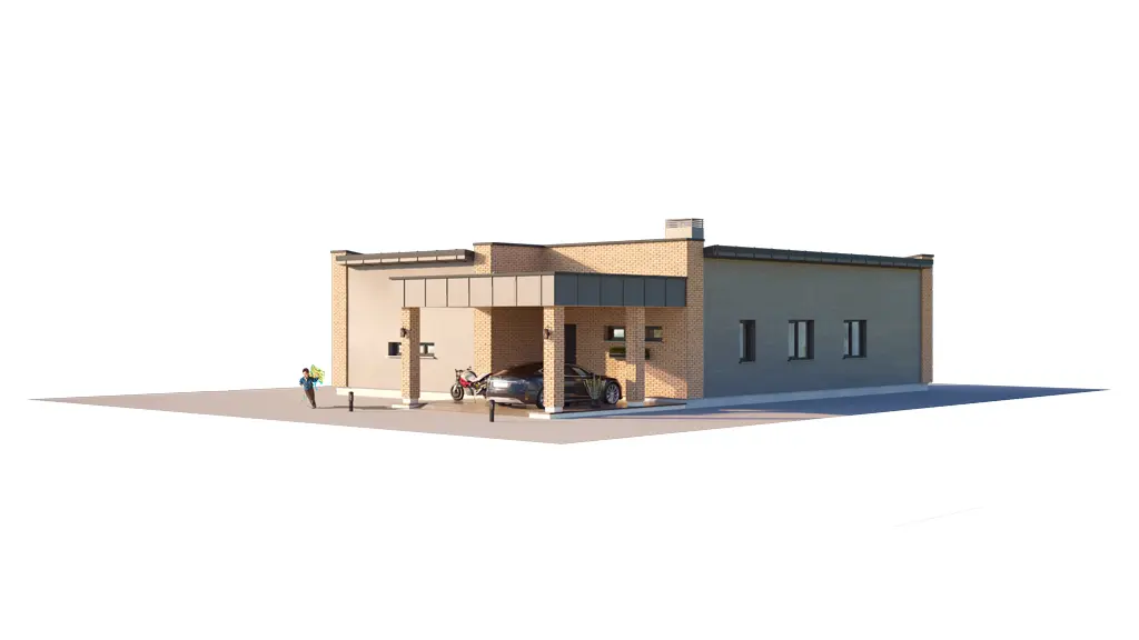 House Plan: 1352 ft², 1 Story, 3 Beds, 2 Baths, Open Floor Plan, Carport