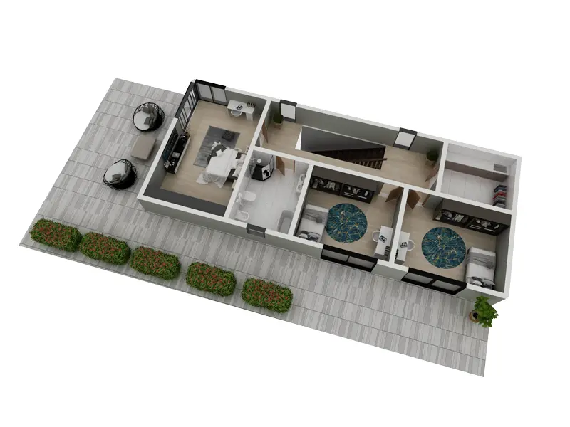 House Plan: 1643 ft², 2 Stories, 3 Beds, 2 Baths, Open Floor Plan, 1-Car Garage