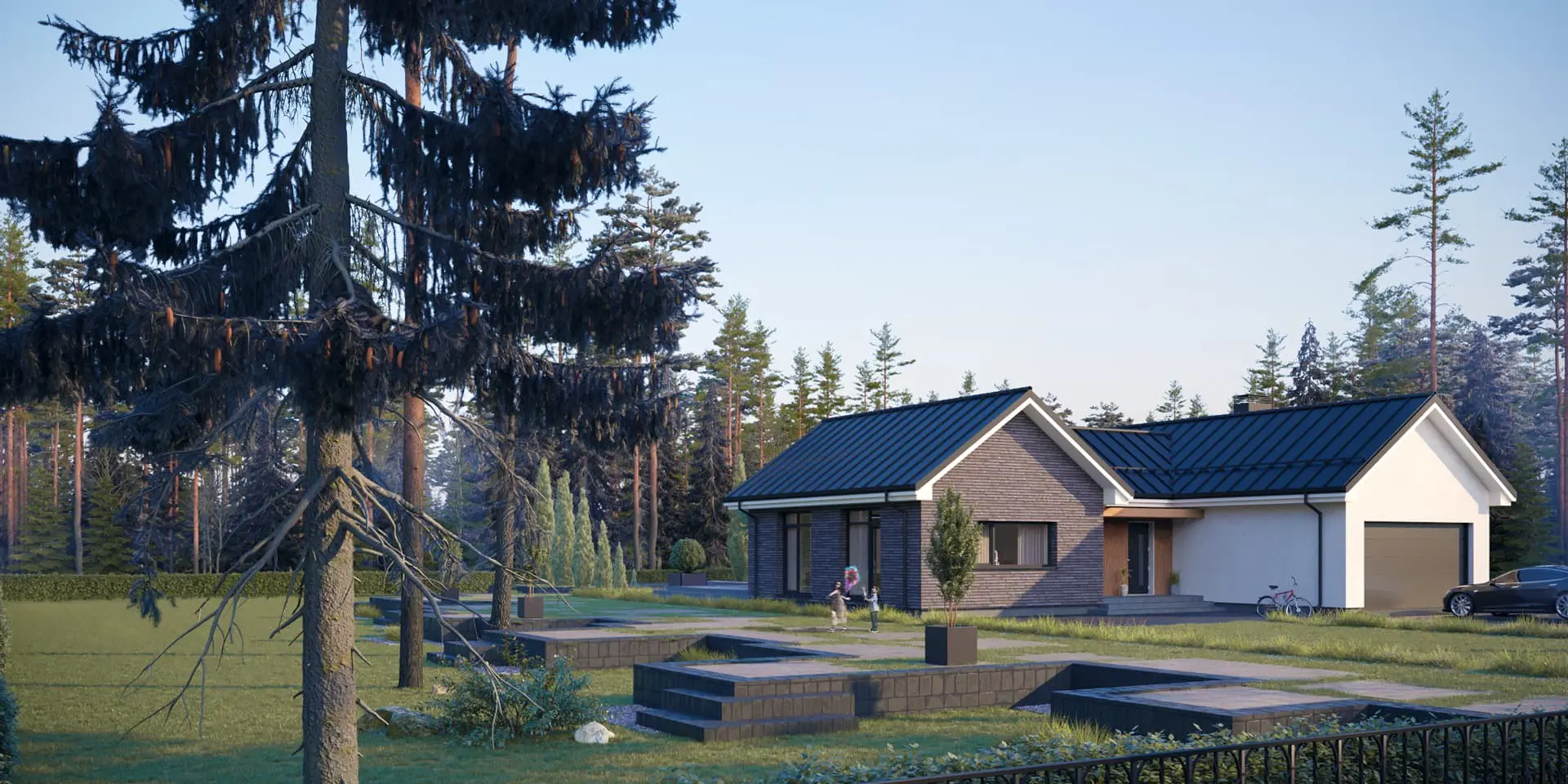 House Plan: 1574 ft², 1 Story, 3 Beds, 1.5 Baths, Open Floor Plan, 2-Car Garage