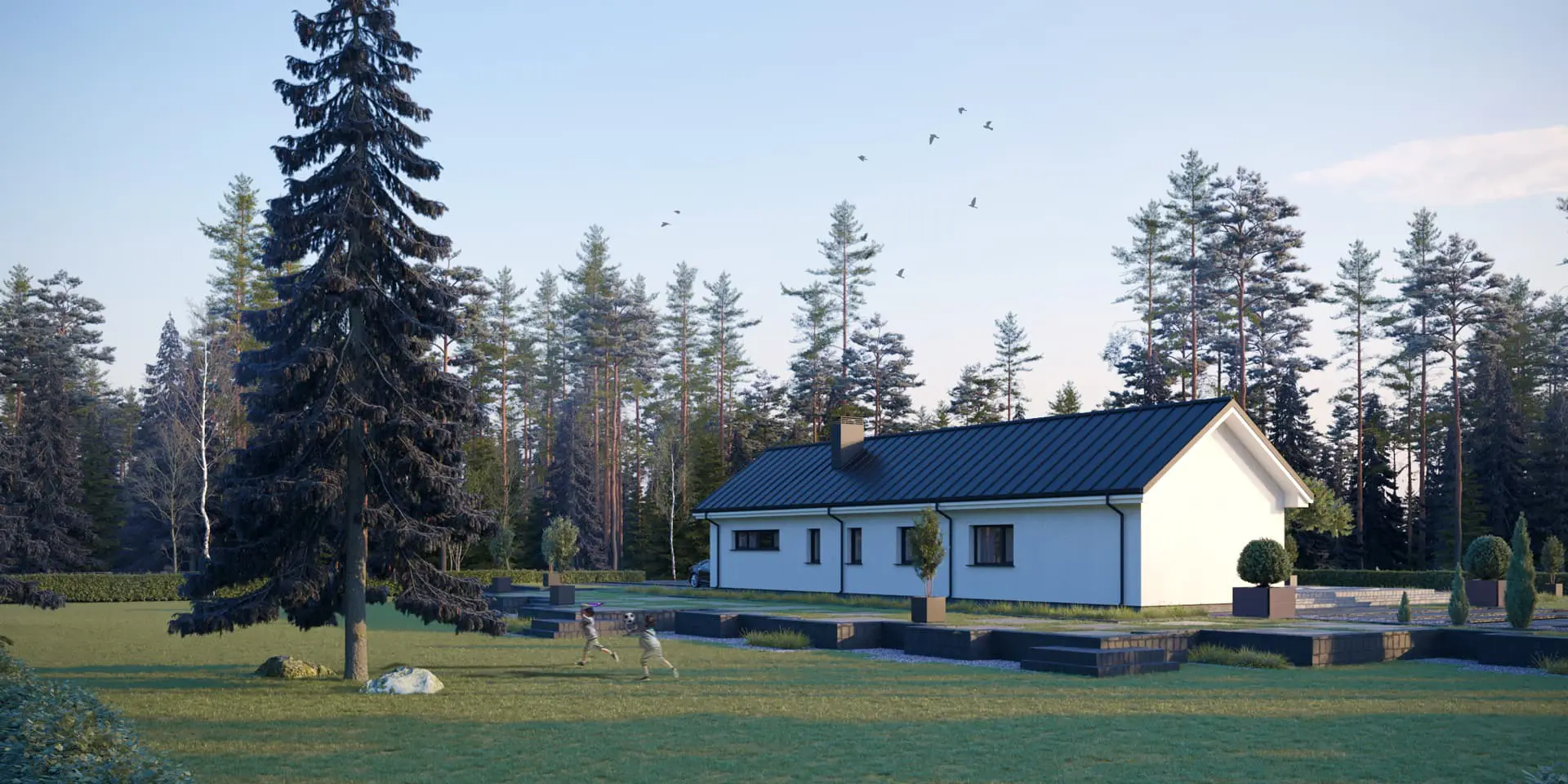 House Plan: 1574 ft², 1 Story, 3 Beds, 1.5 Baths, Open Floor Plan, 2-Car Garage