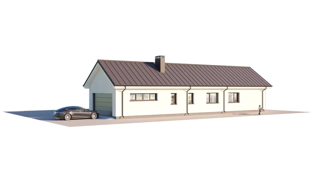 House Plan: 1574 ft², 1 Story, 3 Beds, 1.5 Baths, Open Floor Plan, 2-Car Garage