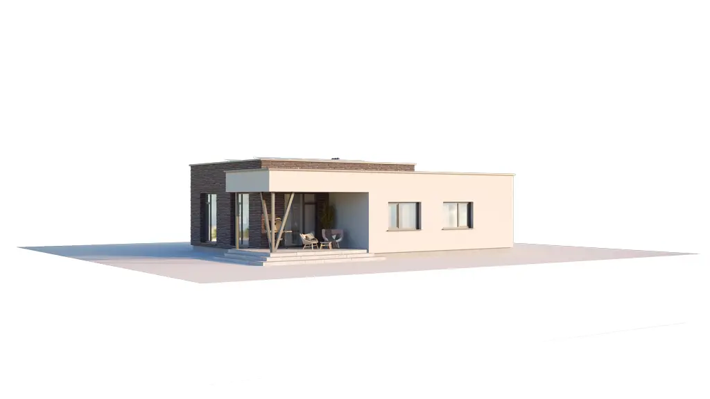 House Plan: 1042 ft², 1 Story, 2 Beds, 1 Baths, Open Floor Plan, 1-Car Garage