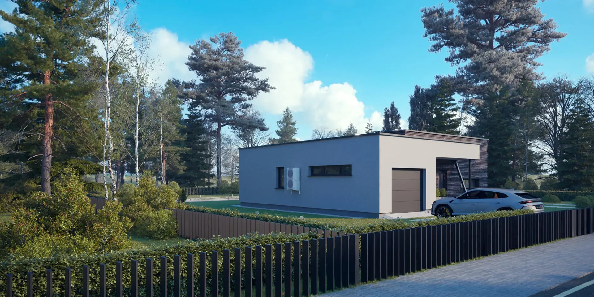 House Plan: 1042 ft², 1 Story, 2 Beds, 1 Baths, Open Floor Plan, 1-Car Garage