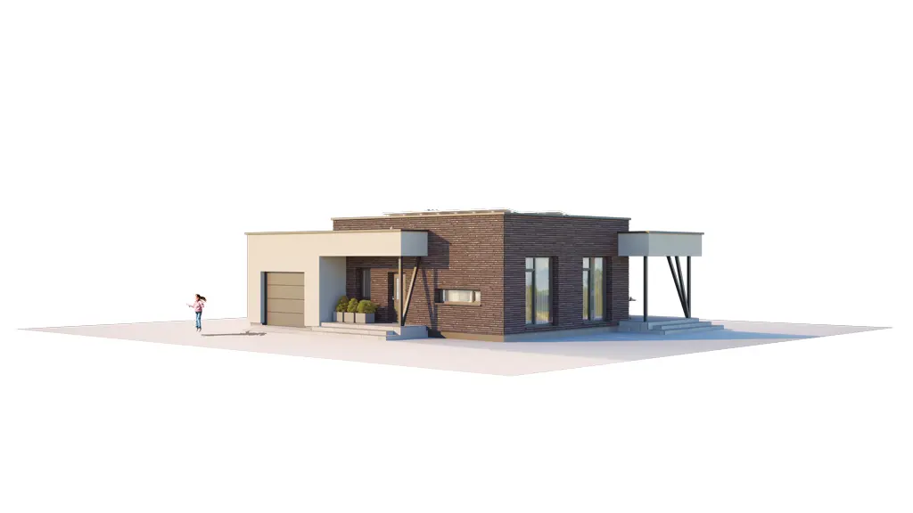 House Plan: 1042 ft², 1 Story, 2 Beds, 1 Baths, Open Floor Plan, 1-Car Garage