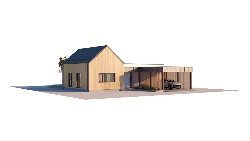House Plan: 1298 ft², 1 Story, 3 Beds, 2 Baths, Open Floor Plan, Carport