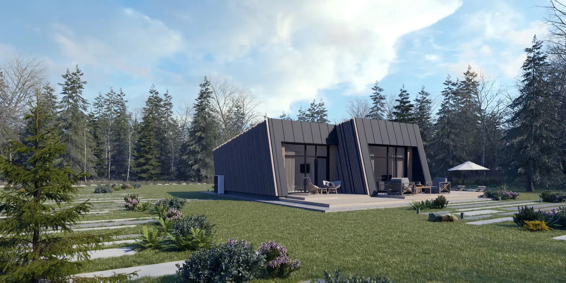 House Plan: 973 ft², 1 Story, 2 Beds, 1 Baths, Open Floor Plan