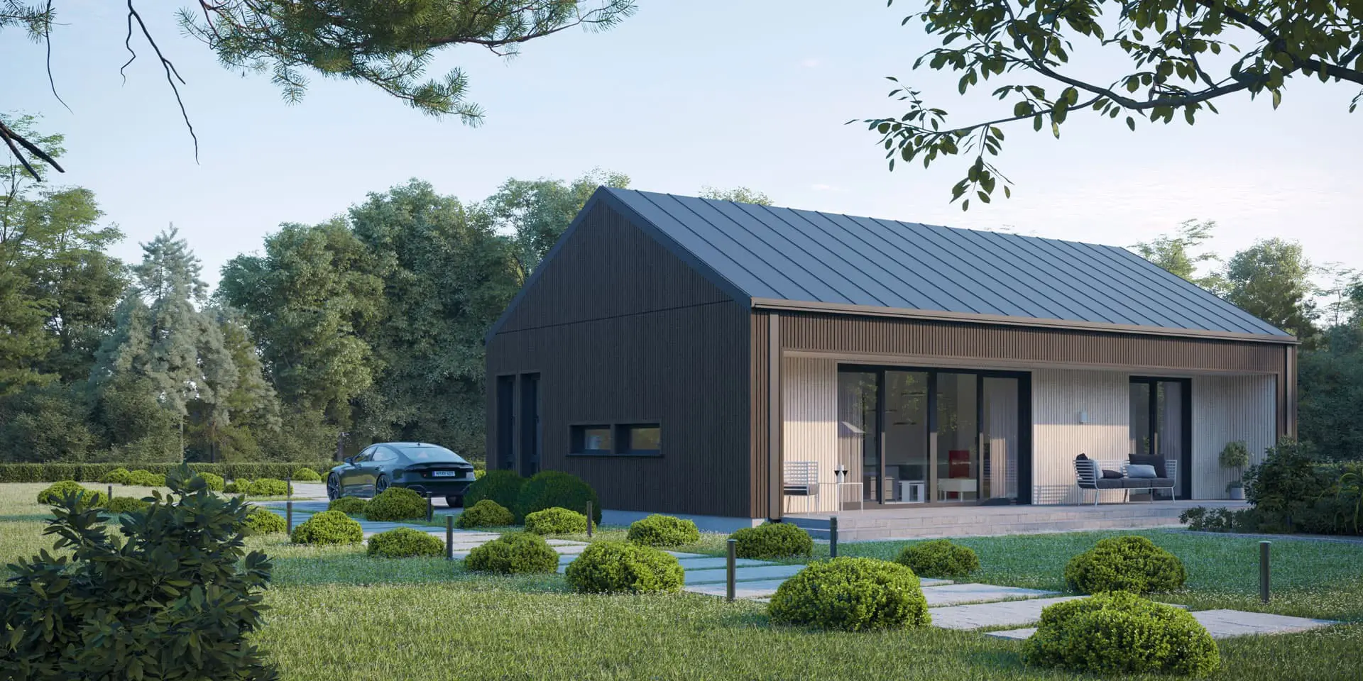 House Plan: 846 ft², 1 Story, 2 Beds, Home Office, 2 Baths, Open Floor Plan