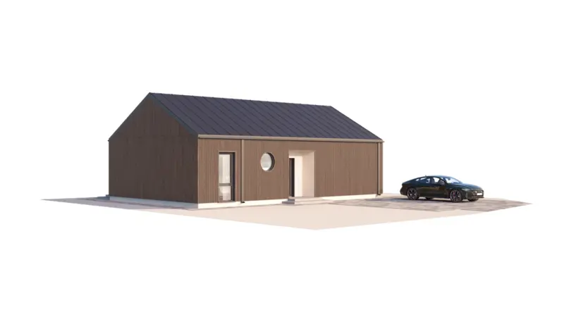House Plan: 846 ft², 1 Story, 2 Beds, Home Office, 2 Baths, Open Floor Plan