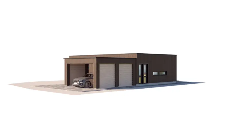 House Plan: 846 ft², 1 Story, 2 Beds, Home Office, 2 Baths, Open Floor Plan, Carport