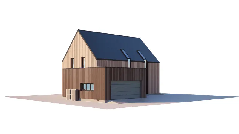 House Plan: 1202 ft², 1.5 Stories, 3 Beds, 2 Baths, Open Floor Plan, 2-Car Garage