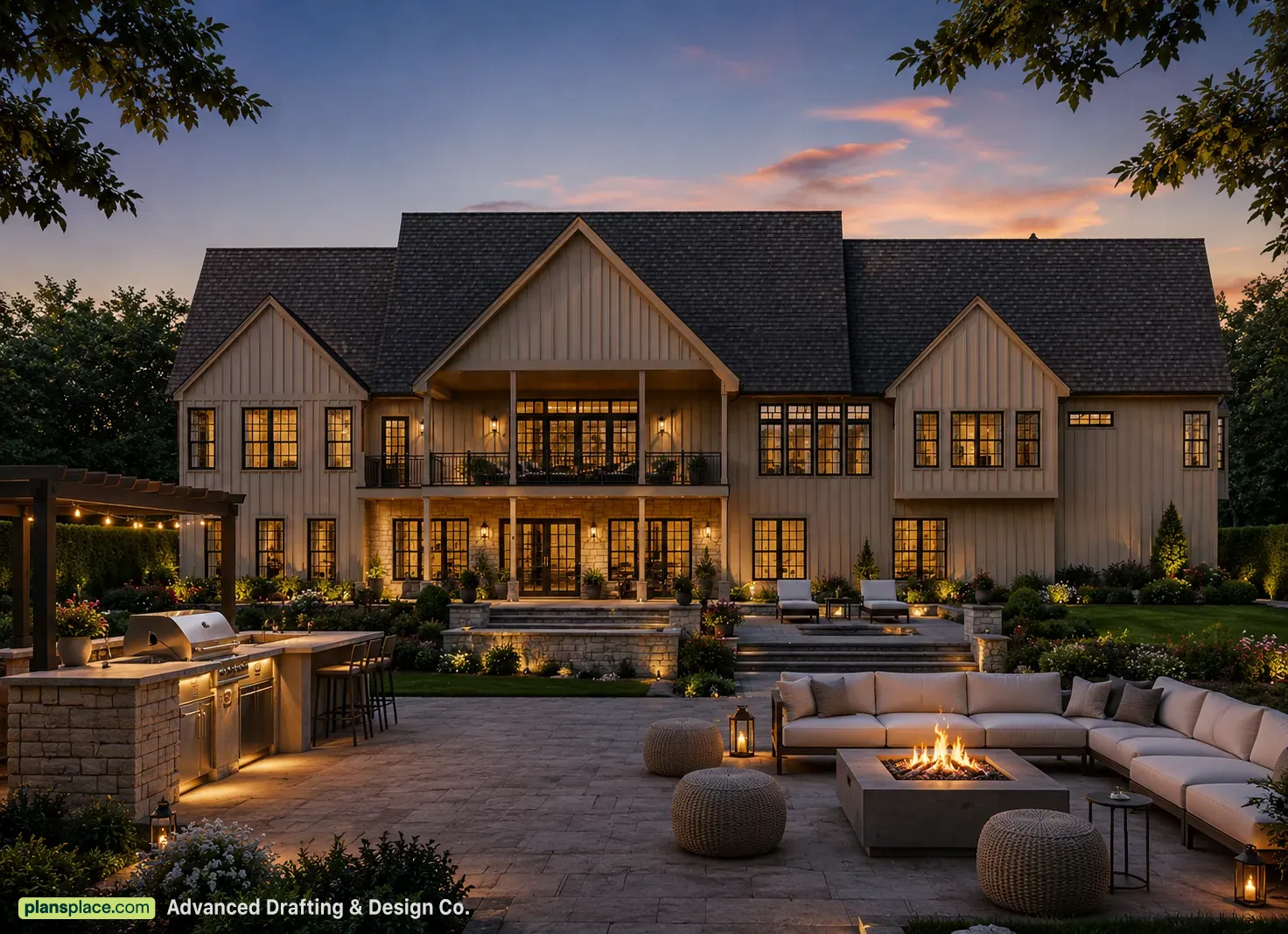 1-Story House Plan with Basement 5709 ft²: 3 Beds, Home Office, 5.5 Baths, Open Floor Plan, 3-Car Garage