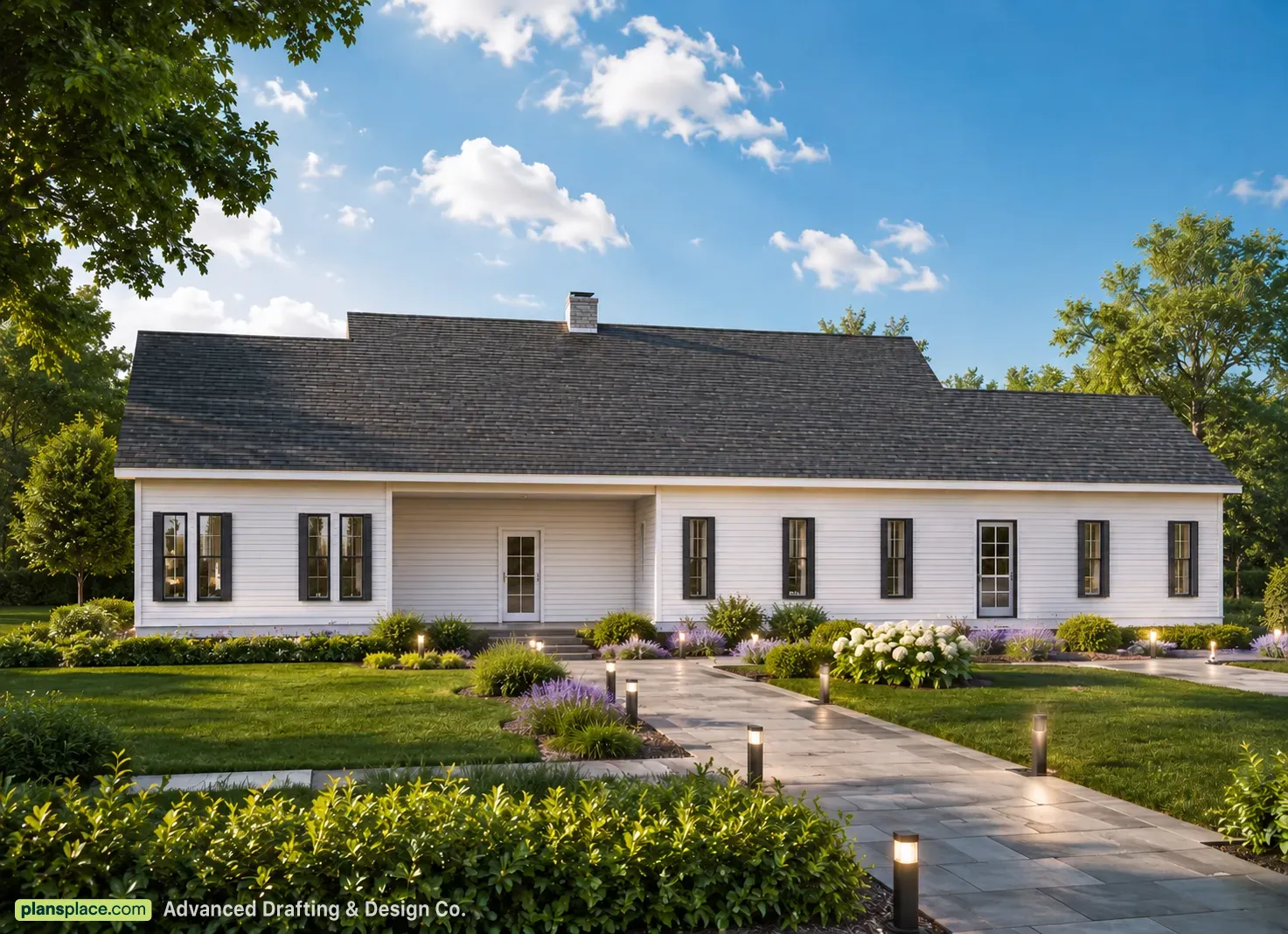 1-Story House Plan with Basement 2489 ft²: 3 Beds, Home Office, 3.5 Baths, 3-Car Garage
