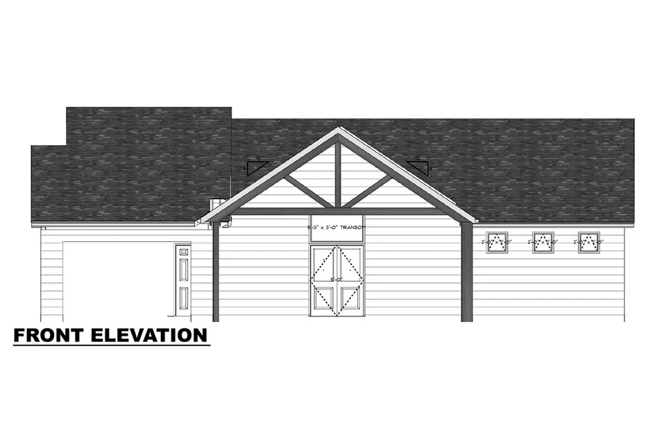 1-Story House Plan with Basement 1777 ft²: 3 Beds, Home Office, 3.5 Baths, Open Floor Plan, 1-Car Garage