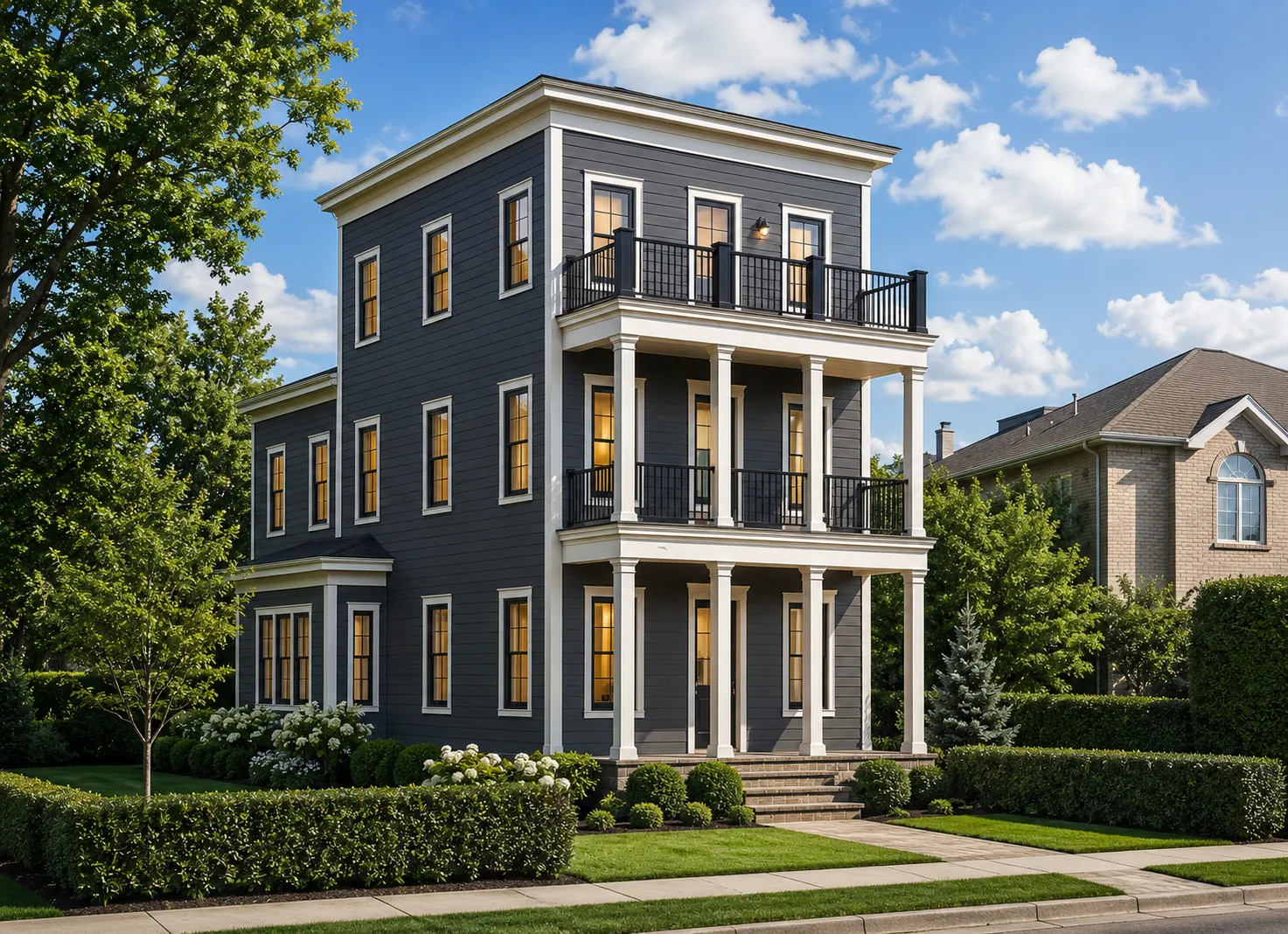 3-Story House Plan 4451 ft²: 5 Beds, 5.5 Baths, Open Floor Plan, without Garage