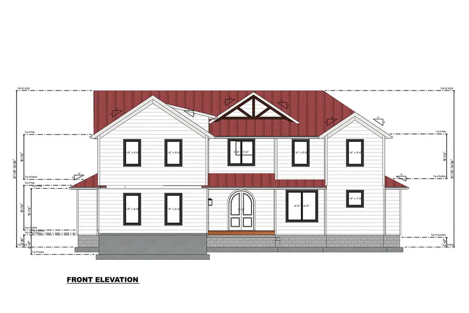 2-Story House Plan 4610 ft²: 4 Beds, Home Office, 3.5 Baths, Open Floor Plan, 3-Car Garage