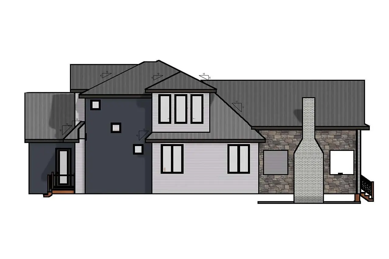 2-Story House Plan 3281 ft²: 3 Beds, Home Office, 3 Baths, Open Floor Plan, without Garage