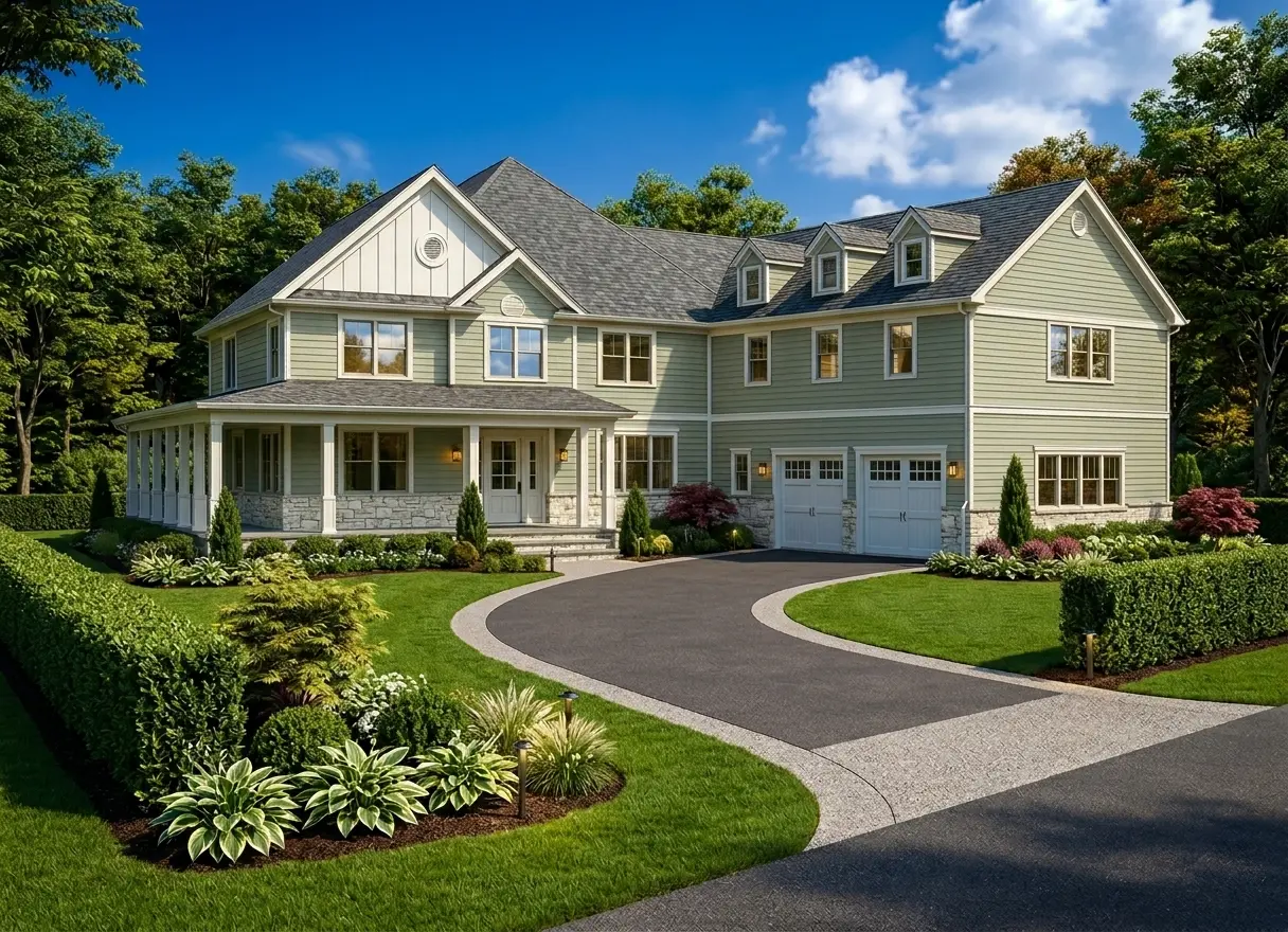 2-Story House Plan 8514 ft²: 4 Beds, 4.5 Baths, Open Floor Plan, 2-Car Garage