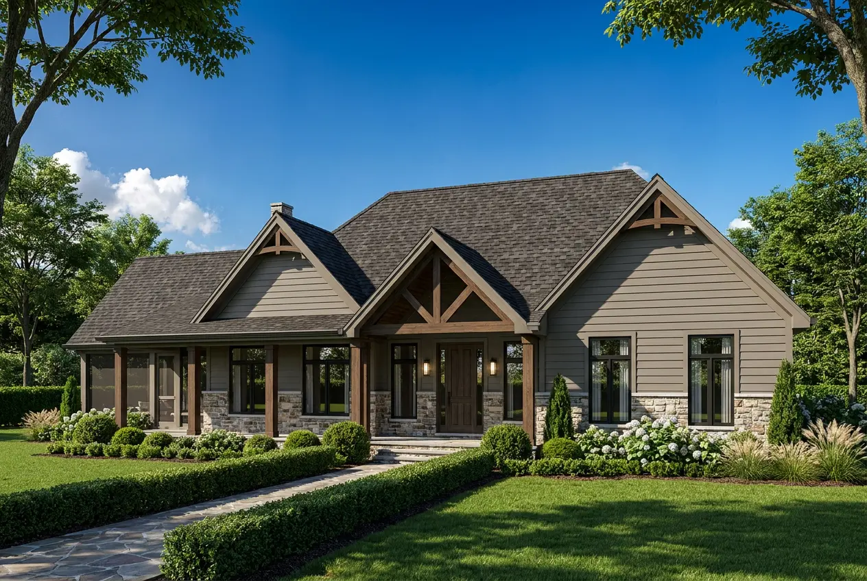 1-Story House Plan 2250 ft²: 3 Beds, 2.5 Baths, Open Floor Plan, without Garage