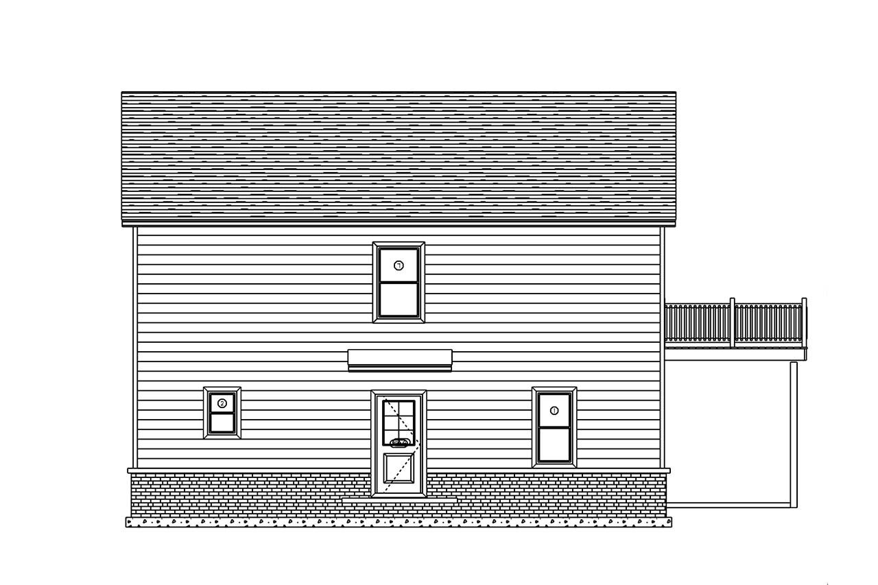 2-Story House Plan 1456 ft²: 2 Beds, 3 Baths, 3-Car Garage