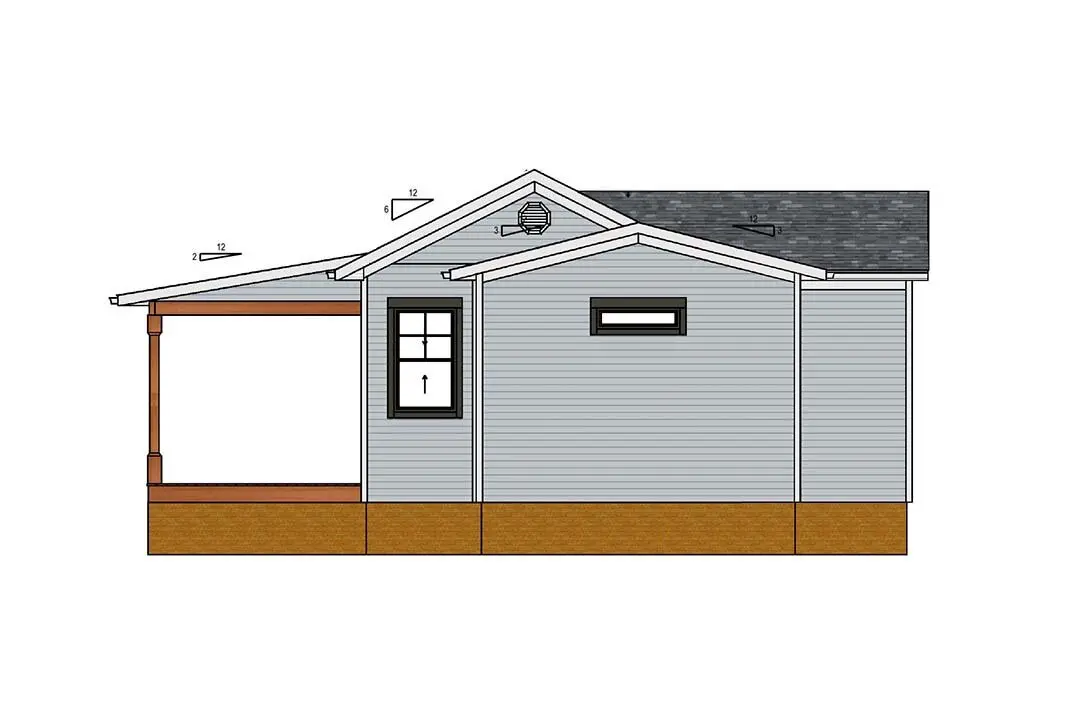 1-Story House Plan 713 ft²: 2 Beds, 1 Baths, Open Floor Plan, without Garage