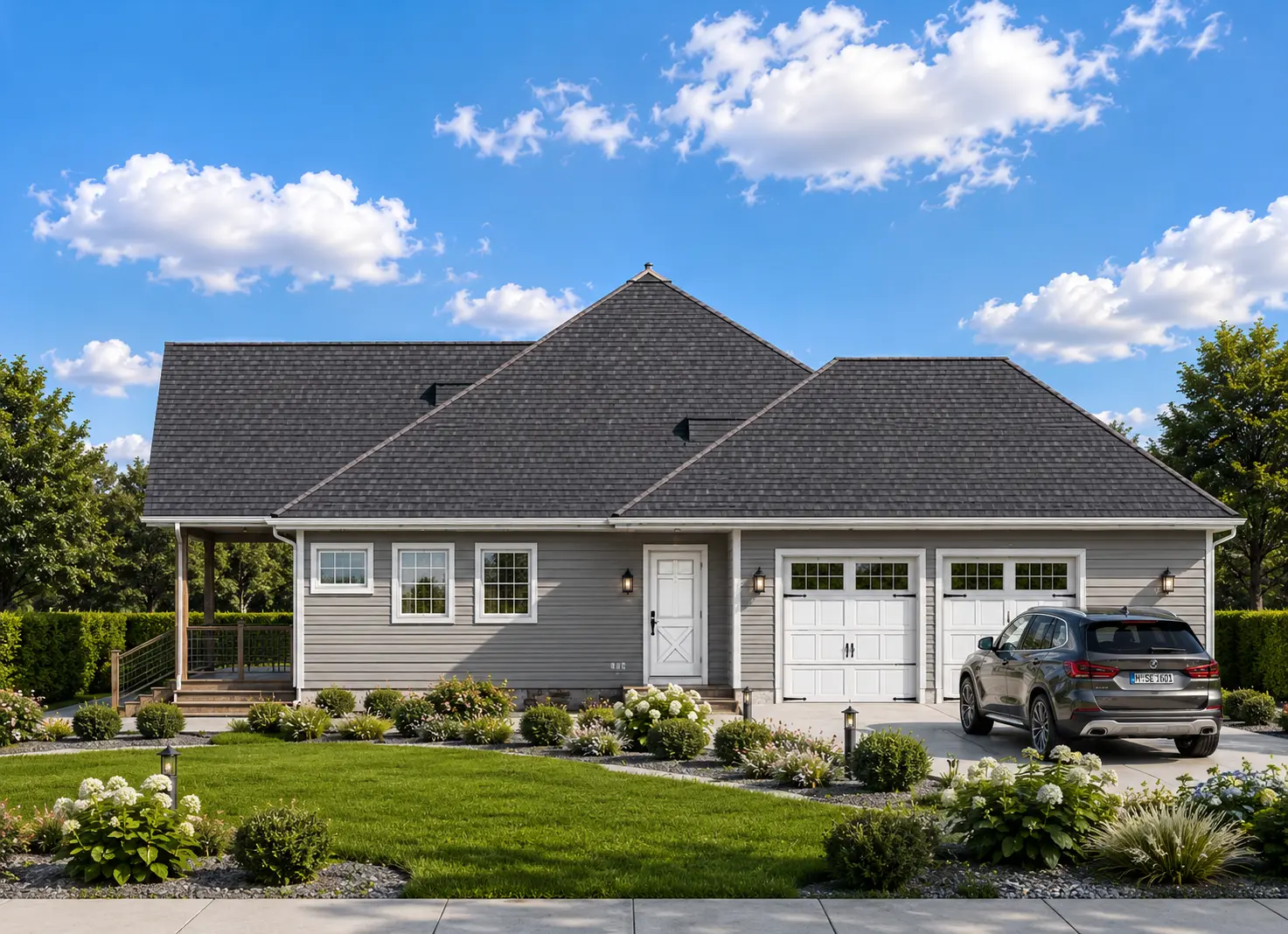1-Story House Plan 1972 ft²: 3 Beds, 2.5 Baths, Open Floor Plan, 2-Car Garage