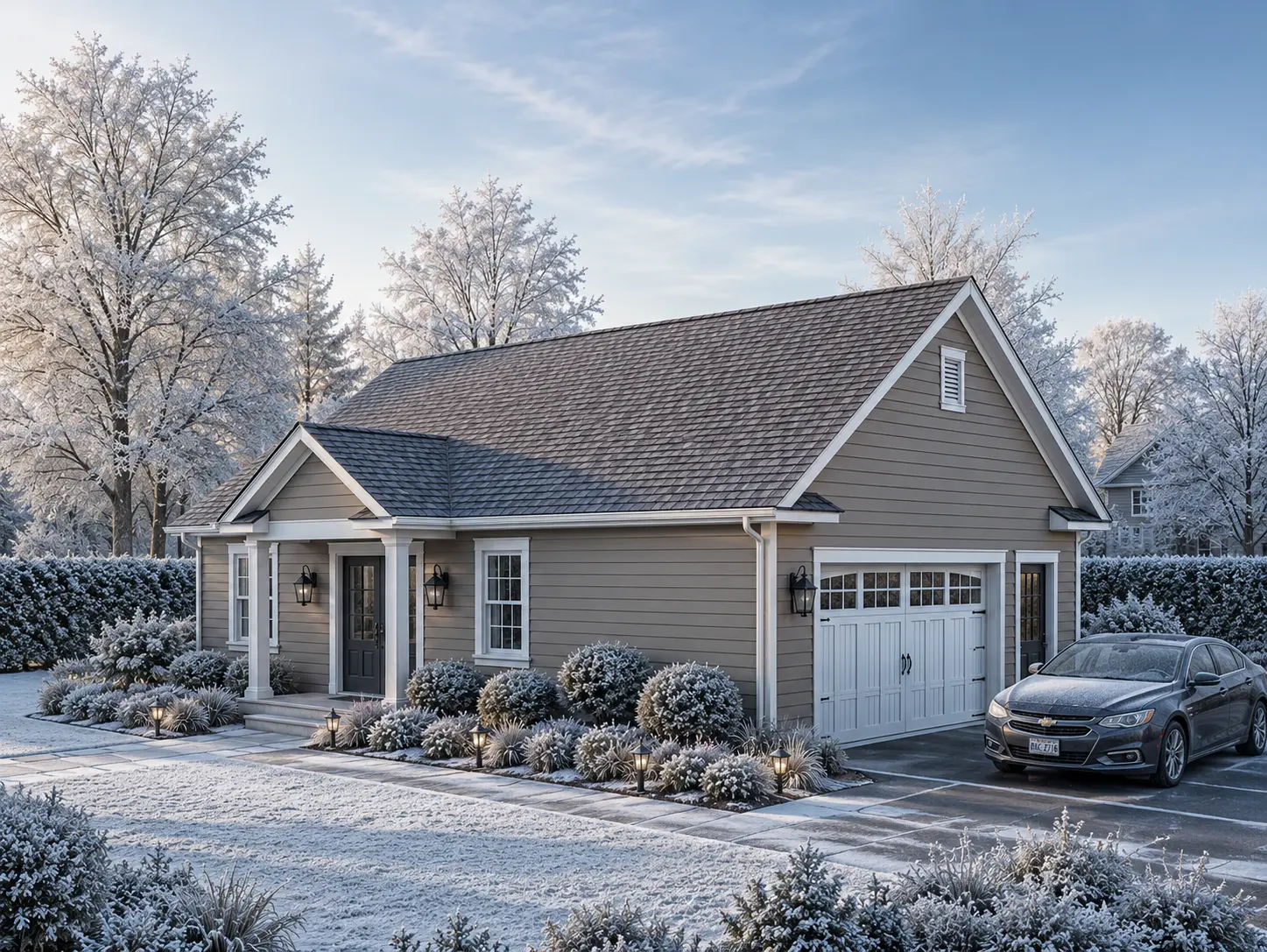 1-Story House Plan 765 ft²: 1 Beds, 1 Baths, Open Floor Plan, 2-Car Garage