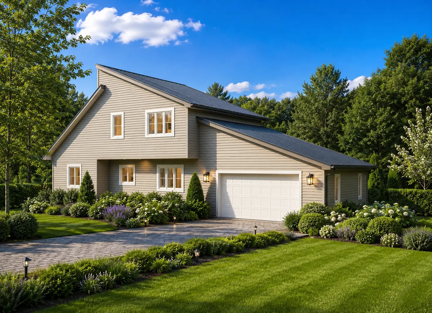 1.5-Story House Plan 1953 ft²: 3 Beds, 2.5 Baths, 2-Car Garage