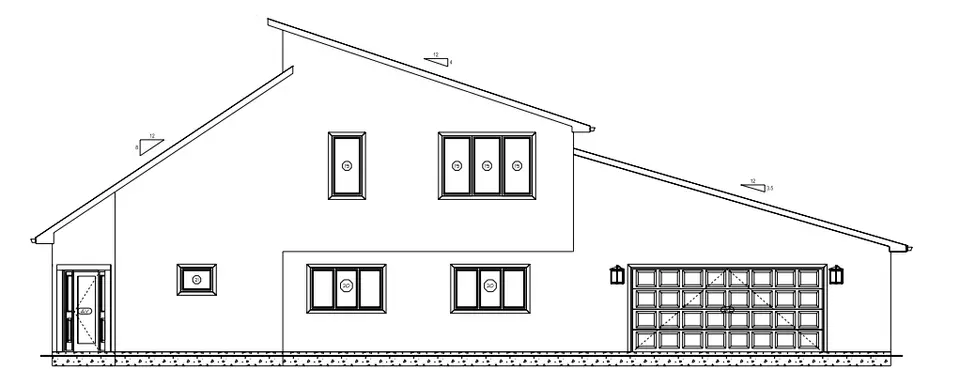 1.5-Story House Plan 1953 ft²: 3 Beds, 2.5 Baths, 2-Car Garage