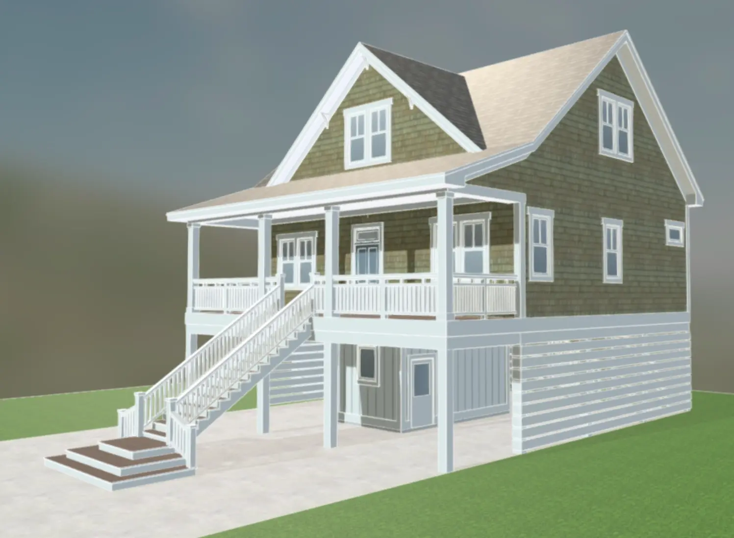3-Story House Plan 2412 ft²: 3 Beds, Home Office, 2.5 Baths, Open Floor Plan, 2-Car Garage