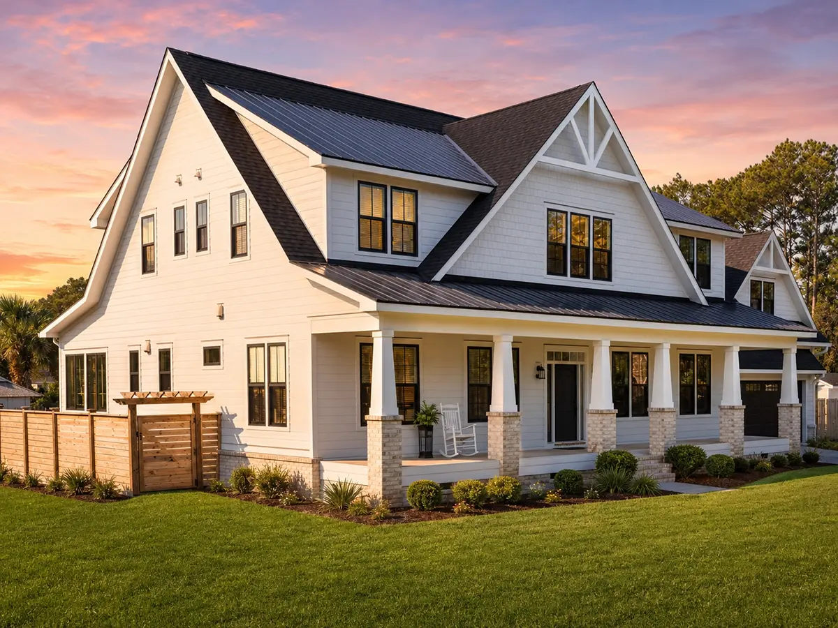 1.5-Story House Plan 3390 ft²: 4 Beds, Home Office, 3.5 Baths, Open Floor Plan, 2-Car Garage