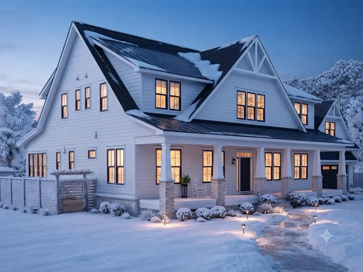 1.5-Story House Plan 3390 ft²: 4 Beds, Home Office, 3.5 Baths, Open Floor Plan, 2-Car Garage