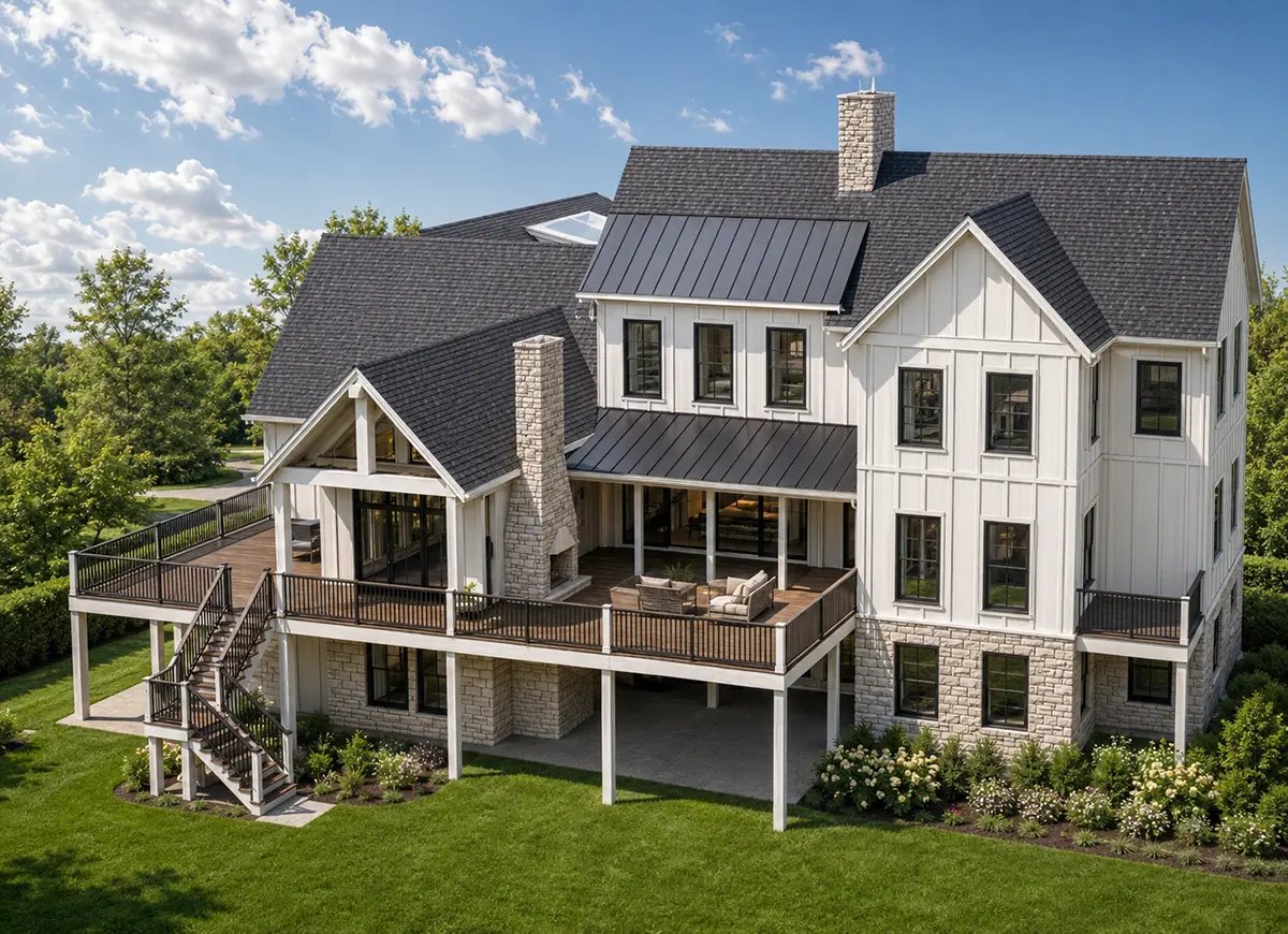 2-Story House Plan with Basement 5013 ft²: 5 Beds, 5.5 Baths, Open Floor Plan, 3-Car Garage