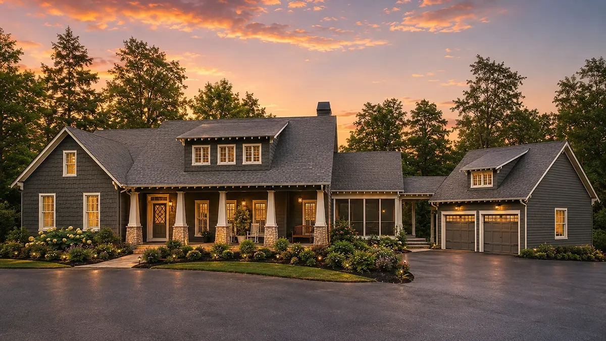 1-Story House Plan 2109 ft²: 4 Beds, Home Office, 4 Baths, Open Floor Plan, 2-Car Garage