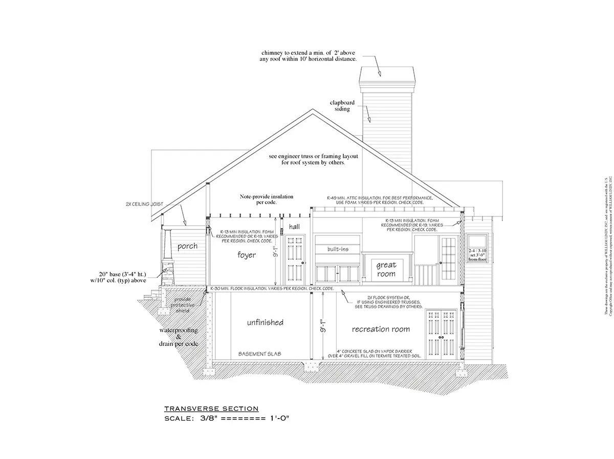 1-Story House Plan 2109 ft²: 4 Beds, Home Office, 4 Baths, Open Floor Plan, 2-Car Garage