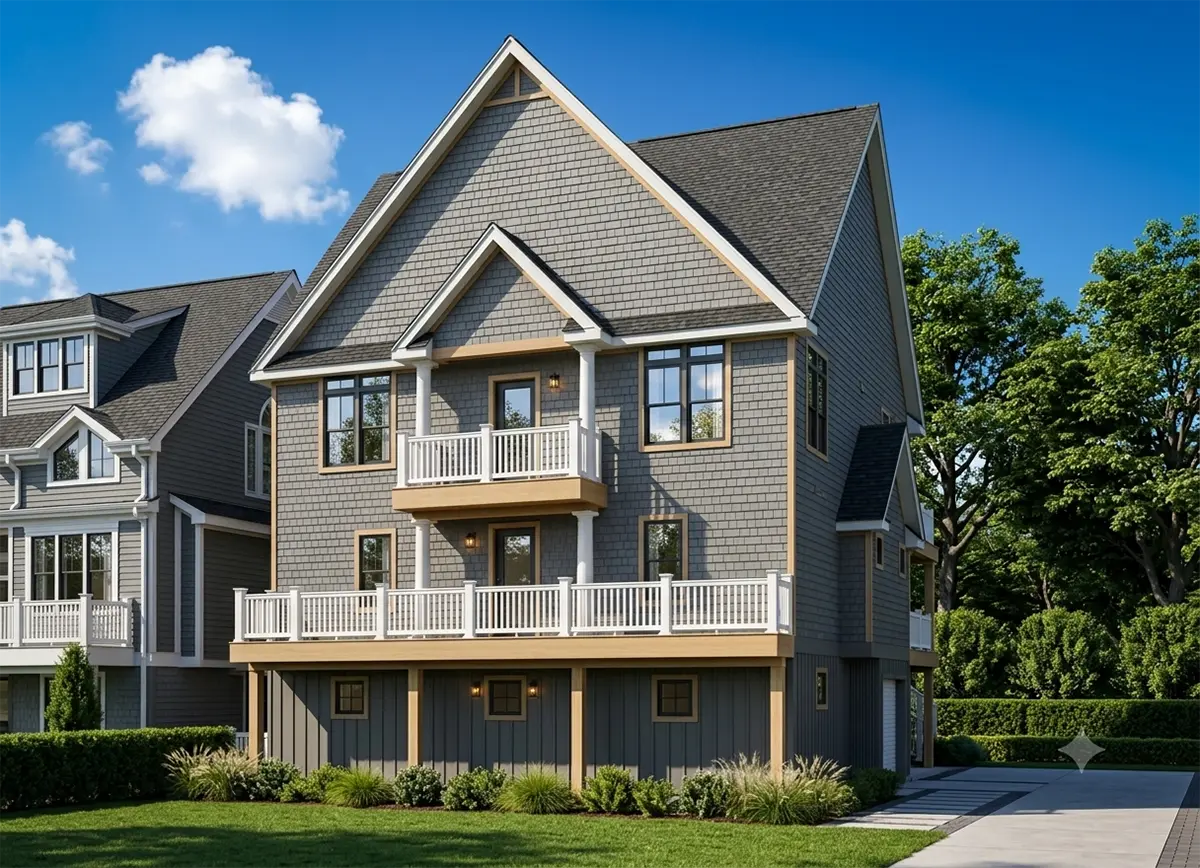 3-Story House Plan 2624 ft²: 6 Beds, 5.5 Baths, Open Floor Plan, 3-Car Garage