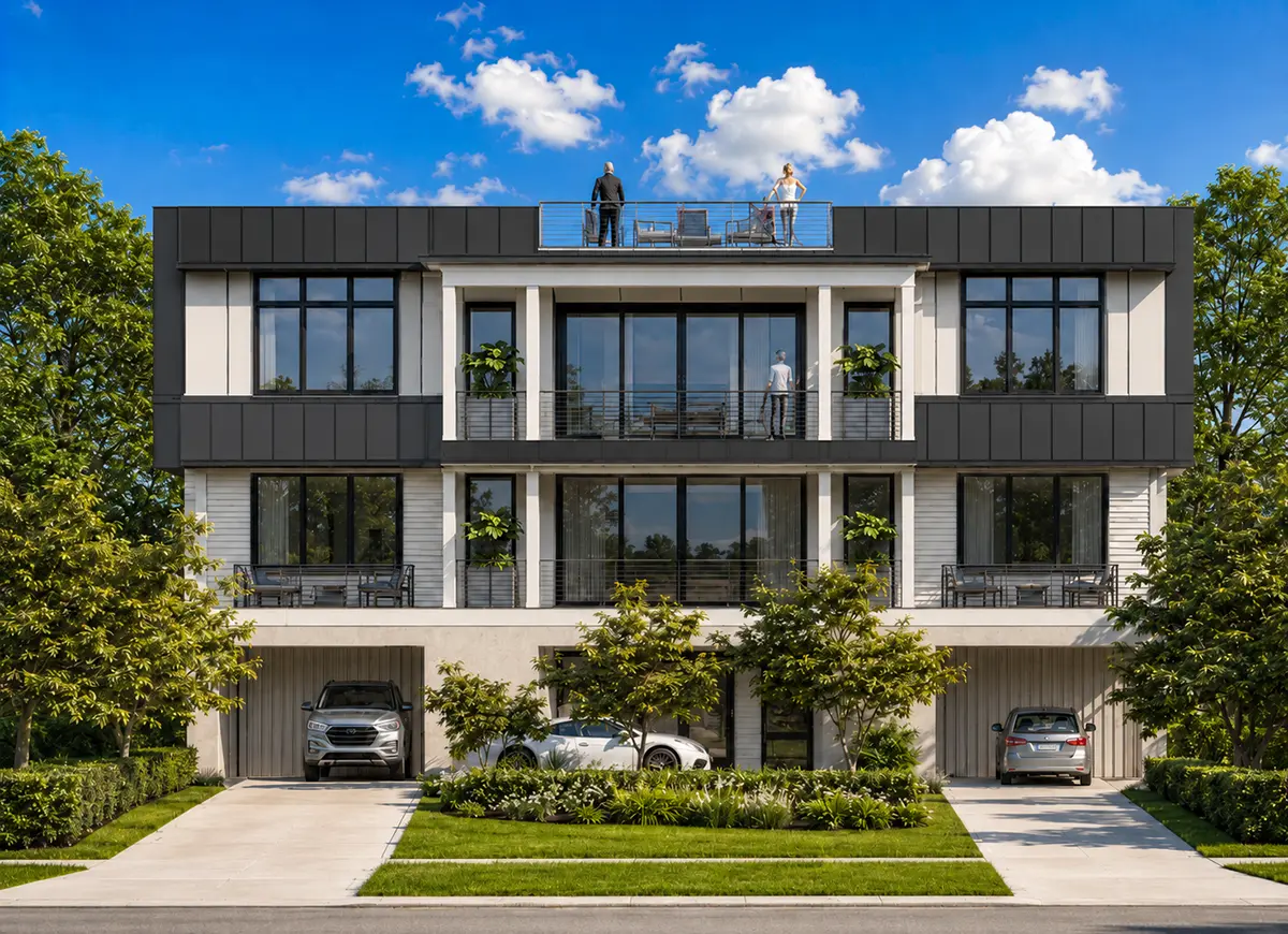 3-Story House Plan 3436 ft²: 4 Beds, Home Office, 4.5 Baths, Open Floor Plan, 3-Car Garage