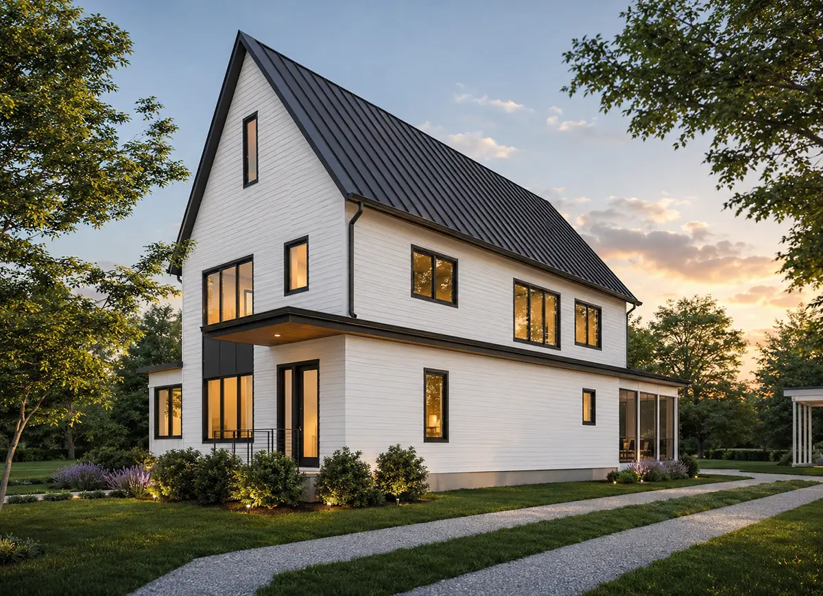 2-Story House Plan 3214 ft²: 4 Beds, Home Office, 3.5 Baths, Open Floor Plan, without Garage