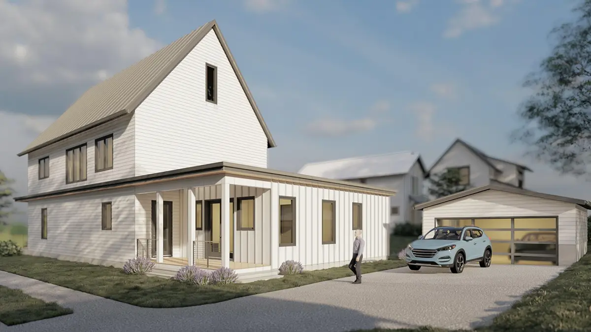 2-Story House Plan 3214 ft²: 4 Beds, Home Office, 3.5 Baths, Open Floor Plan, without Garage