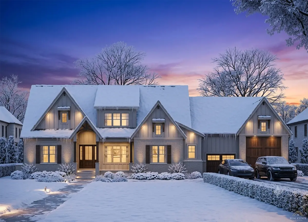 1.5-Story House Plan 4736 ft²: 4 Beds, Home Office, 4.5 Baths, Open Floor Plan, 3-Car Garage